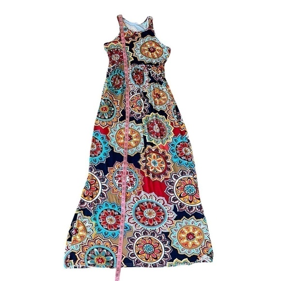 Sleeveless Racerback Loose Maxi Dresses Casual Long Dresses with Pockets Sz S - Picture 6 of 10